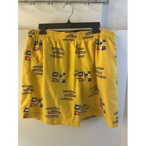 Jantzen Mens Swimming Trunks Vintage RARE Boats Yellow Large Lg